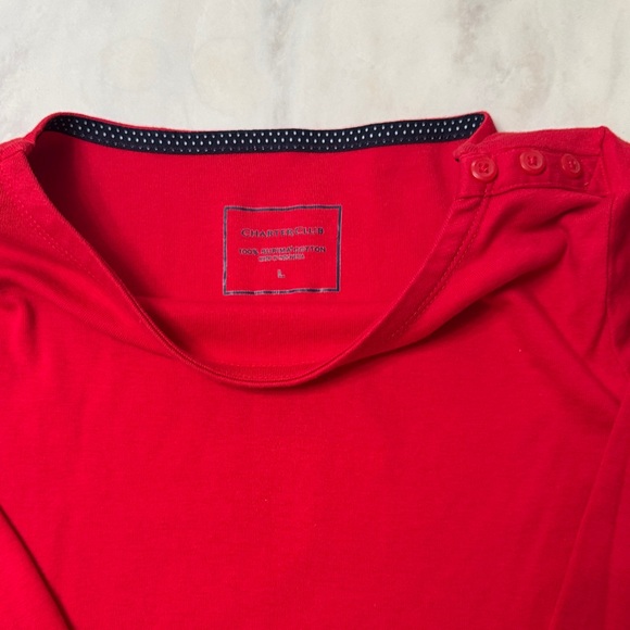 Charter Club Red Buttoned Blouse - Picture 2 of 5